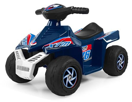 FEBER - Quad CE-Dark Blue 6V, Elektroauto für Jungen und Mädchen von 18 Monaten bis 3 Jahren, mit Gaspedal, große Räder für Stabilität, 40 min Batterielebensdauer, inkl. Ladegerät, Famosa (FEN52000)