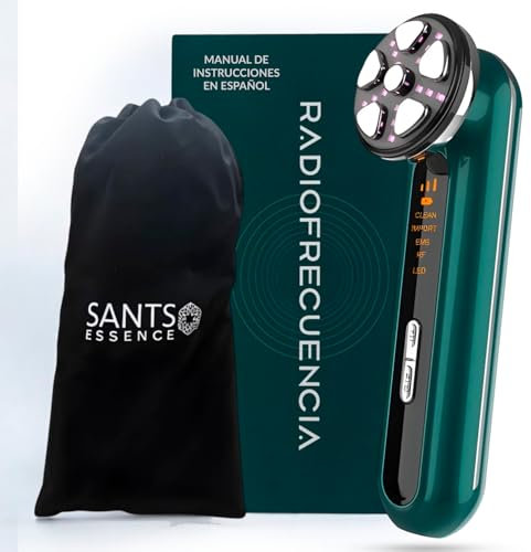 Sants Essence Aparato Radiofrecuencia Facial 5 en 1 - Masajeador Facial Reafirmante para Todo Tipo de Pieles - Masajeador Facial Antiarrugas - Radiofrecuencia Facial y Corporal Profesional