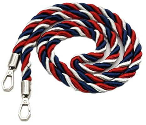 Damen Bunter Schultergurt,Unisex Taschengurt Stylischer Riemen aus Polyesterstoff Dünner Taschenriemen DIY-Zubehör für Taschen Handtaschen Canvas Umhängetaschen,90cm,Rot Weiß Blau+Silber