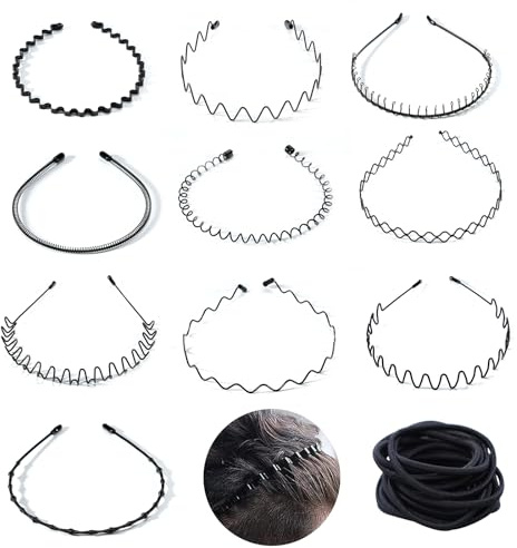 20PCS Damen- und Herrenkopfbänder, Haargummis, rutschfeste Metall-Haarbänder, Zubehör für Sport, Yoga, Make-up und den täglichen Gebrauch