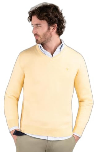 El Ganso Jersey Cuello Pico Coderas Amarillo
