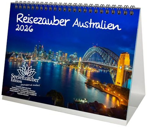 Seelenzauber Reisezauber Australien DIN A5 Tischkalender für 2026 Urlaub Canberra Sydney Koala