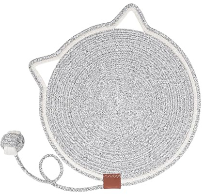 Katzenkratzmatte, Kratzmatte Für Innenkatzen - Runde Fußbodenkratzermatte Mit Spielzeug,Katzenbett Zum Schleifenkrallen, Möbelschutz Für -Wand, Couch, Teppiche, Sofas