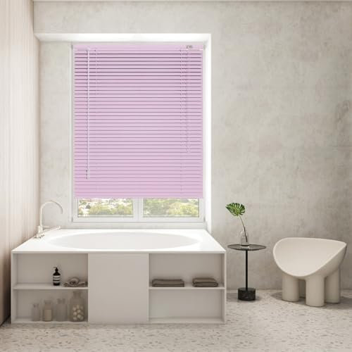Jalousie für Fenster Badezimmer, Aluminium-Jalousie Horizontale, Sichtschutz, Lichtschutz, 25mm Alu-Lamellen Fenster Jalousien Innen, Jalousette füR Balkon, KüChe(Pink)