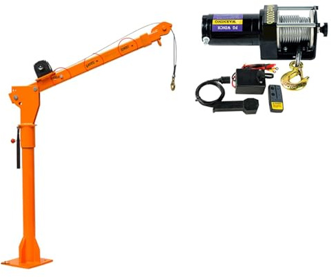 MYUYEE Handkurbel/elektrischer Kleinkran Fahrzeugmontierter Haushaltskran 12v 24v LKW-montierter Hebekran,500 kg 12 V elektrische Winde B
