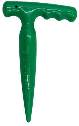 Zwiebelpflanzer & Pikierwerkzeug - Langlebiger ABS-Kunststoff-Samen-Pflanzpikierstab mit 1-10 cm Tiefenskala, ergonomischem Griff, präziser Bodenpflanzer für Blumen-, Gemüse- & Kräutergarten