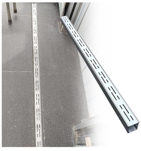PEYNIR Abflussrost Schmale Entwässerungsrinnen – Edelstahl-Entwässerungsset, 3,5 5 7 10 15 20 cm breit Entwässerungsrinne für Garten/Hof/Gehweg, Einbau-Garage-Bodenablauf(5x3x100cm)