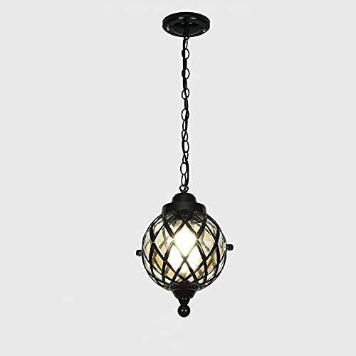 Lustres en Verre Vintage européen lustres de lanternes extérieures pour Le Raisin extérieur du Raisin imperméable en Aluminium Suspendu e27 galerie de Raisin galerie de Suspension pavillon/Noir /