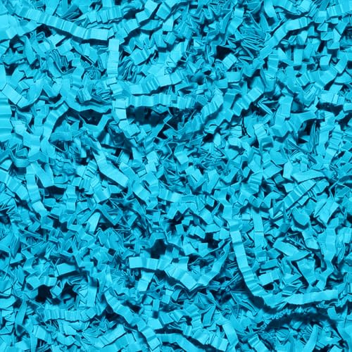 Emartbuy 1 000 gram strimlat papper, perfekt för presentdekoration, fyllning och presentförpackning - blå