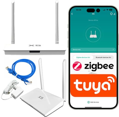 Sone Smart One ZigBee 3.0 Gateway LAN RJ45 Tuya 2 Antennen | bis 200 geräte, smart life, mesh netzwerk, signalqualität, ohne wlan
