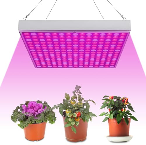 Monucep LED Grow Lampe 15W, Pflanzenlampe LED Vollspektrum, 225 Rot&Blau LED Grow Light Wachstumslampe für Zimmerpflanzen Gemüse, Blüte, Hydroponik [Energieklasse F]