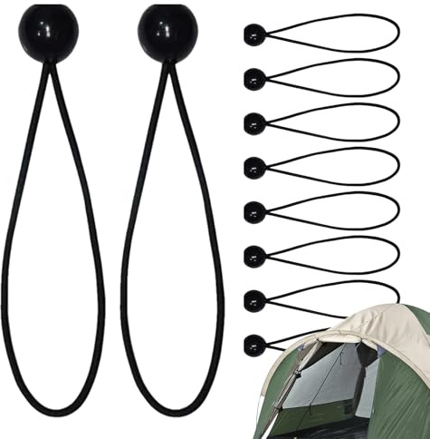 Bungee Balls - 10 Stück elastische Gurte, Bungee-Seil mit Kugel, starke Himmel-Krawatte für sicheren Halt zur Befestigung | Krawatte für Seil von Durvol