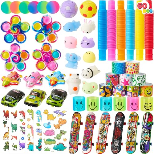 JOYIN 60 Pcs Party Bag Fillers for Kids, Party Favors Gifts for Boys Girls, Fidget Toys Pack, Sensory Toy, Goodie Bags Fillers for Birthday Party, Prizes Bulk for School, Pinata Stuffers