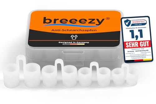 breeezy® Anti-Schnarch Nasenspreizer Set – 4 Größen (S–XL) zuschneidbar für perfekten Sitz – Nasendilatator für freie Atmung bei Schlaf & Sport – weich, flexibel & wiederverwendbar – inkl. Box