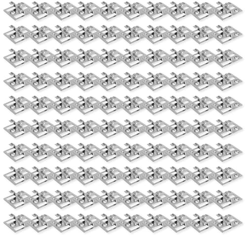 100 Stück Edelstahl Terrassen Clip, verdeckter Außen Verbund Deck Clip, quadratische Lückenbefestigung, Abstandshalter für Terrassendielen, quadratisch, massiver Bambus, Terrassen Clip,