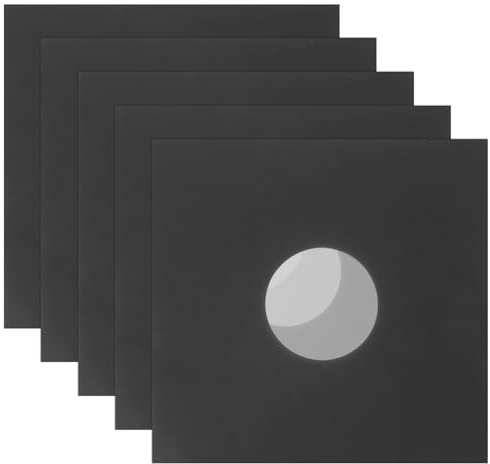 USHOBE Custodia per Vinili da 12 Pollici Nera in Carta Kraft, 6 Pezzi | Copertine per Vinili da 12 Pollici, Apertura Pratica, Protezione per Conservazione dei Dischi