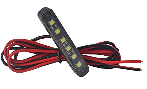 JinXiu 1x lampe de plaque d'immatriculation étanche avec 6 LED blanches, lampe universelle arrière pour moto, plaque de numéro de licence