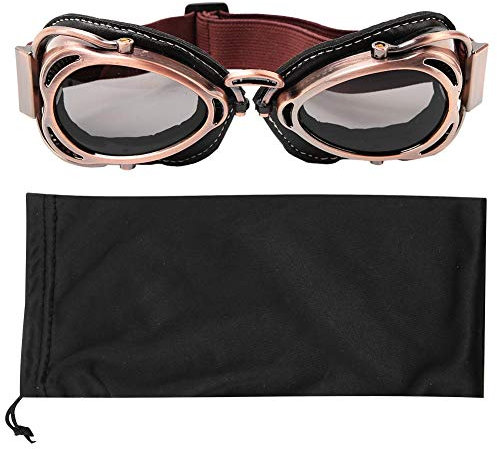 Retro Motorradbrille Motorrad Schutzbrille Outdoor-Sicherheit Augenschutz Brille staubdicht Fliegerbrille Winddichte Brille Bogenförmige Brille Outdoor-Sport Radfahren Reiten Skifahren(Bronze gray)