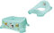 KiNDERWELT 2er Set Premium Toilettensitz und einstufiger Hocker für Kleinkinder -Funny Farm Design aquamarin - Kleine Toilette für Babys und Kleinkinder - Stabiler Hocker mit Anti-Rutsch-Funktion -