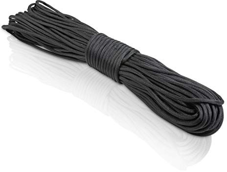 CoverUp! cuerda paracord 550 de 7 hilos - cuerda resistente - 31 metros de cordino paracord con una cubierta de cuerda extremadamente robusta (negro)