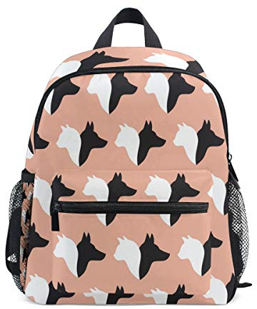Rucksack für Kleinkinder, Motiv: schwarze Hunde auf rosa Hintergrund, Kindergarten, Vorschule, Kindertasche, mehrfarbig, Einheitsgröße