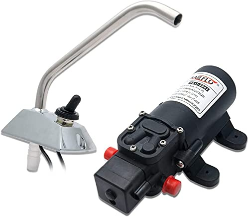Pompe à eau 12 V 72W auto-amorçante galère pompes électriques haute pression robinet de rotation/robinet Avec tuyau 2M pour bateau RV/caravane camping-car