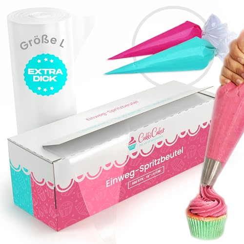 CukkiCakes 600 Stück Profi Einweg Spritzbeutel (Größe: 30cm/40cm/47cm/53cm) - 100% Recycelbar - Extra Dick (0.08mm)