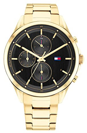 Tommy Hilfiger Multi Zifferblatt Quarz Uhr für Damen mit Goldfarben Edelstahlarmband - 1782423
