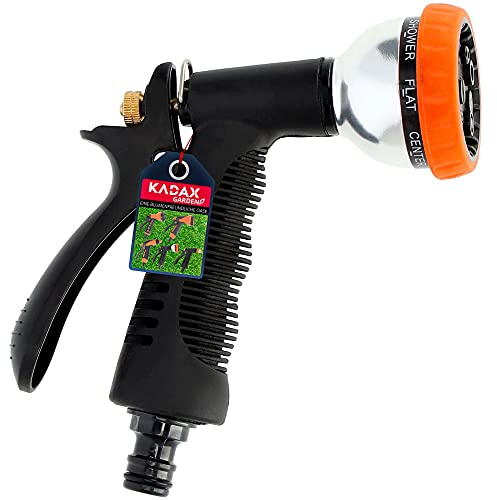 KADAX Sprühpistole aus Kunststoff ABS und Metall, Reinigungsspritze, Wasserspritze, Gartenspritze, Spritzpistole, Gartenbrause, Handbrause (7 Funktionen)