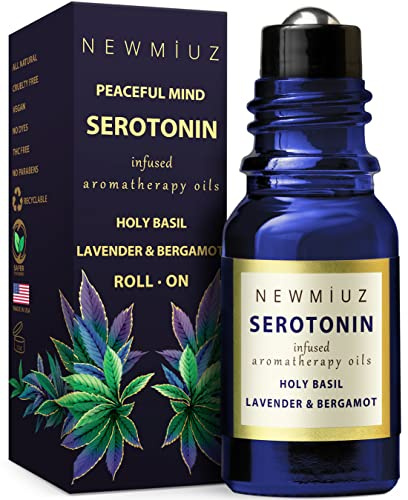 Calming Roll On Essential Oil Blend Anti Stress Roller Lavender Bergamot Holy Basil Destress Relief Gifts for Women Perfect Stocking Stuffers NEW MIUZ