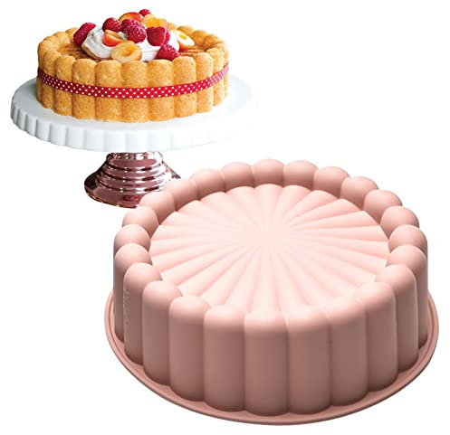 Keptfeet Stampo in Silicone Rotondo - Tortiera Antiaderente Charlotte a Forma di di Sole - Stampo a Rilascio Facile per Cheesecake, Brownie, crostata, flan, Pane, Cottura, Forniture per Feste