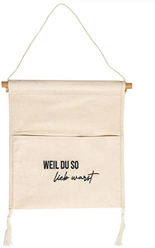 Papierdrachen Geschenktasche zum Aufhängen - Wanddekoration aus Stoff inkl. Holzstab für Kinder - Tasche für Geschenke zum Nikolaus - schwarze Stickerei - alternative Geschenkverpackung - Set 14