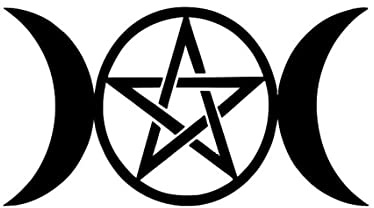 myrockshirt Pentagramm Mond Triple Moon dreifacher Mond Hexe 20cm Aufkleber Sticker Autoaufkleber ohne Hintergrund freie Farbwahl