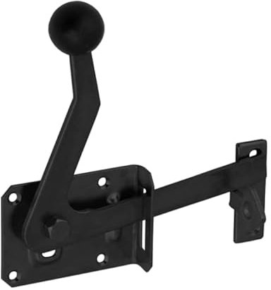 DMX - Gartentorfalle - Türriegel - Torverriegelung - Gartentorriegel - Bolzenriegel - Schubriegel - Torriegel - Schlossriegel Riegelschloss - 1 Stück - WOG - 80x60 mm Schieberiegel Schwarz