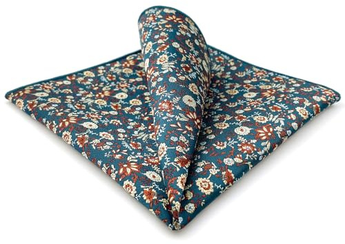 S&W SHLAX&WING Pañuelo de bolsillo floral para hombre verde alga multicolor para boda