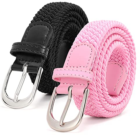 SUOSDEY 2 Stück gewebter elastischer Kindergürtel für Jungen Mädchen, 2.5 cm breite