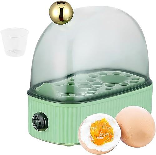 CYTBEK Egg Boiler, Holds 2 Eggs Hard Boiled Egg Maker Machine with Timer, Electric Steamer for Hard Boiled Eggs, Detachable Kitchen Egg Cooker for Apartment, Camping, Home Green