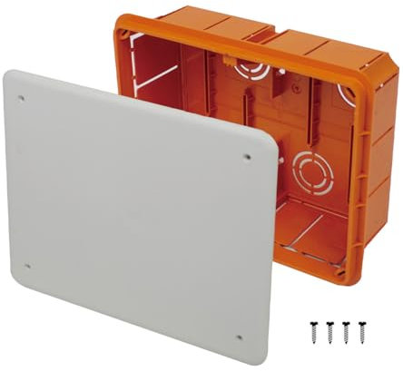 A2ZWORLD Scatola Derivazione Con Coperchio e Viti, Cassetta Derivazione Da Incasso Muro, Interno IP40 (153X98X70mm)