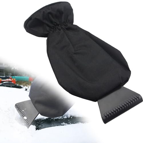 Kotkiddy® Grattoir à glace avec gant, grattoir à glace professionnel pour vitres de voiture, grattoir à glace avec gant monstre de glace, grattoir à neige