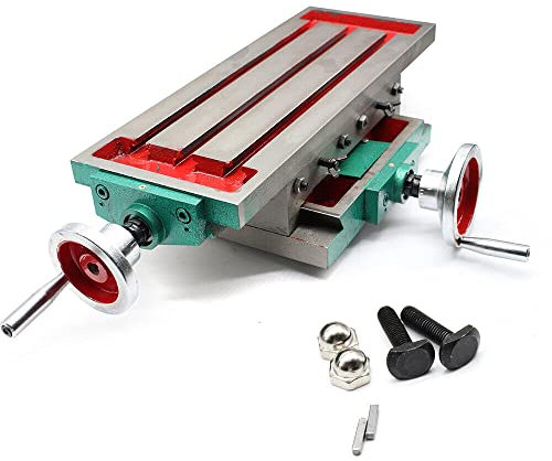 SuhoFutus Kreuztisch, Metall, Rot, Arbeitstisch für Ständerbohrmaschine, Hobelbank, Fräsmaschine, Multifunktion, 52 * 28 * 10cm