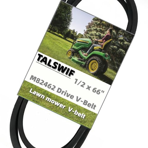 Courroie trapézoïdale Drive M82462 (1,27 x 167,6 cm) de rechange pour John Deere 240-355D GT225-GT275 LX172 LX173 GT242 GT262 STX38 STX46 avec tracteur de tondeuse à gazon de 96,5 cm