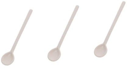 Amosfun 3pcs Ergonomic Design Ceramic Spoon Smooth Surface Retro Style Tea Espresso Stirrer