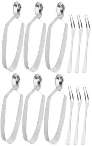 Mikinona 6 Set Di Pinze Per Lumache Da Ristorante Pinze Per Lumache Forchette E Utensili Per Mangiare Le Lumache