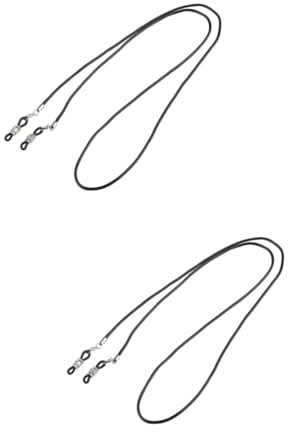 WRITWAA 2St Kette ohne Brille sonnenbrillenkette brillen zubehör sunglasses chain rutschfest gleitschutz Wachsschnur schwarze Brillenkette schnapsgläser Brillenband Brillenhalter Black
