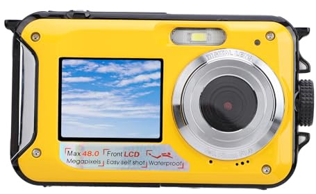 Telecamera Subacquea, Fotocamera Impermeabile da 48 MP da 48 MP con Autofocus per lo Snorkeling (YELLOW)
