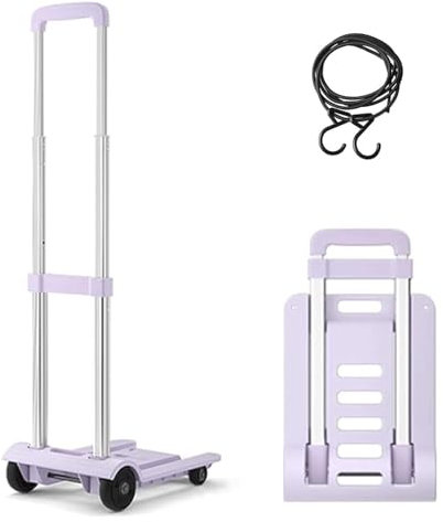 NIUSABOU roulement de roulettes Chariot à Plate-Forme Chariot à Plateau Chariot à Plate-Forme en métal Chariot à Plateau Charge 55 LB Chariot Pliable Chariot de déménagement à Domicile(Purple)