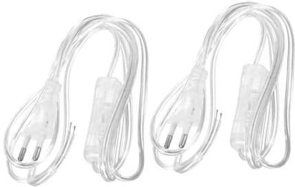 NULYLU Cable y Transparente Interruptor Lámpara de 1.8 Metros Cable de Alimentación de Lámpara Colgante en PVC y Cobre Enchufe de Iluminación de Garaje