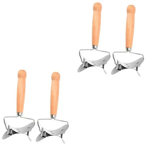 BESTOYARD 4stücke Edelstahl Teigschneider Mit Holzgriff Praktisches Werkzeug Zum Schneiden Von Dumpling-teig Für Zubereitung Von Knödeln Und Teigtaschen