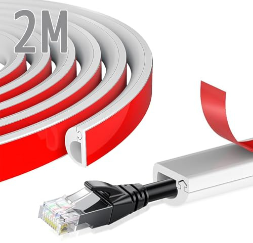 Trunking for Electric Cables,Self Adhesive Tape Cable Duct to Hide Wire,14x10mm Mini Semi-circular Side Opening Trunking Cable Trunking white, Flexible Cord Cover for Wires on Wall Floor