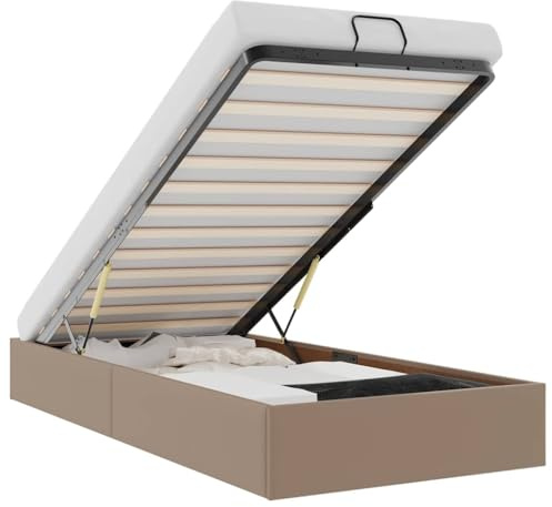 vidaXL Ottoman-Bett ohne Matratze Cappucino 100x200cm Kunstleder